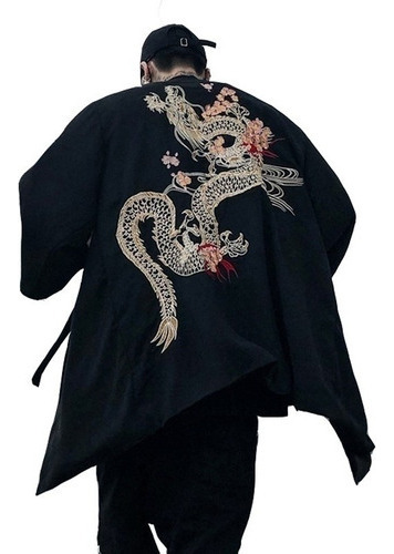 Chaqueta De Kimono Chino Bordado Dragon Yukata