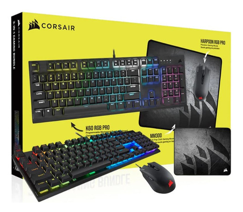 Corsair Kit Gamer 3 En 1 Teclado K60 Rgb Pro + Mouse Harpoon