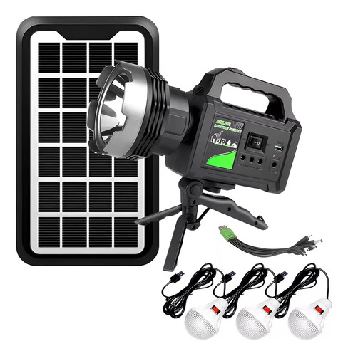 Lampara Camping Solar Con 3 Focos Linterna Power Bank 