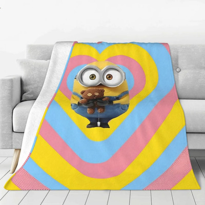Manta De Franela Para Acampar Con Forma De Corazón De Minion | Envío gratis
