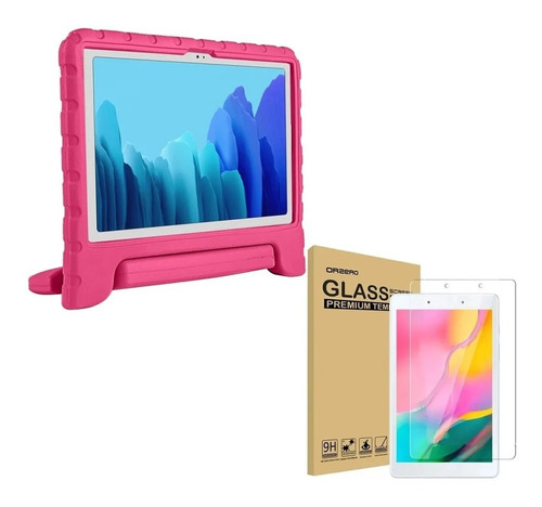 Vidrio Templado + Funda Generica Tablet P/ Samsung A8 2019