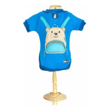 Roupa Pet Blusa Moletom Mochila Urso Azul Para Cão E Gato