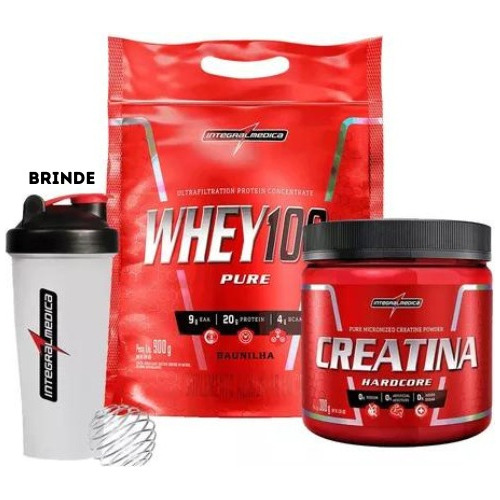 Whey 100% Pure 907g Pouch + Creatina 300g Integral Médica