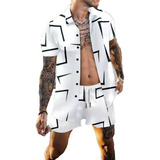 Whi Conjunto Pantalón Corto Playa Con Estampado Hawaiano