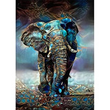 Pintura Diamante Decoración Bordado Elefante 40x50 Cm