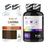 Cafeina 210mg 120 Caps + Multivitaminico 120 Caps Growth