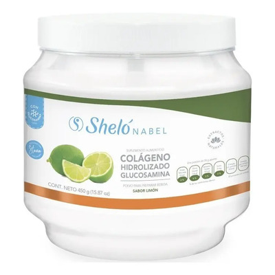 Colágeno Hidrolizado y Glucosamina Limón Suplemento Alimenticio Sheló Nabel 450g Povo | Meses sin interés