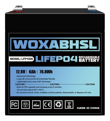 Batería De Litio Lifepo4 De 12v 6ah, Más De 3000 Cicl...