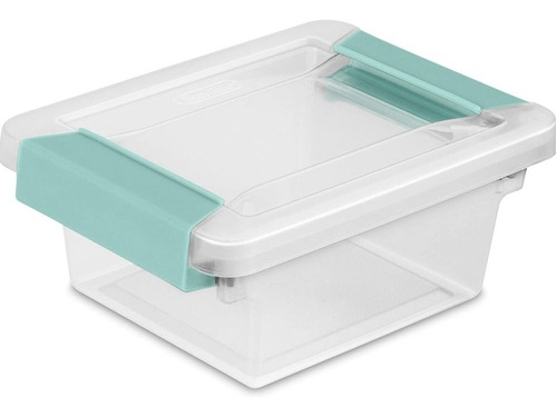 Sterilite Caja Organizadora Con Clip Turquesa 4-pack, Mini