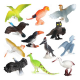 12piezas Mini Pájaros Vida Silvestre Modelo Juguetes Set B