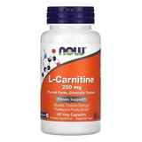 Now Foods L-carnitina 250 Mg 60 Capsulas Vegetales Sfn Sin Sabor