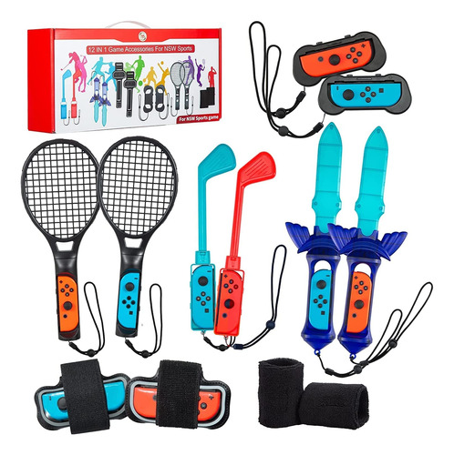 Vosinrly Switch Sports Accessories Bundle, 12 In 1 Family S.