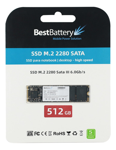 Disco Sólido Interno Ssd M2 512gb 5 Anos De Garantia