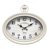 Reloj De Pared Ovalado Retro, Estilo Antiguo Vintage, Blanco