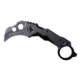 Cuchillo Karambit Tactico Curvo Negro Carbon