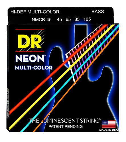 Juego De Cuerdas Nmcb-455 Bajo Electrico Medium 4 Neon Ml 