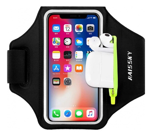 Brazalete Running Porta Smartphone Hasta 6.5  - Negro 