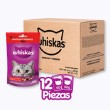 Pack X12 Premios Para Gato Whiskas Sabor Res 60 Gramos C/u