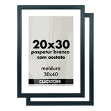 Kit 2 Moldura Paspatur Branco Quadro 20x30 Acetato Retrato