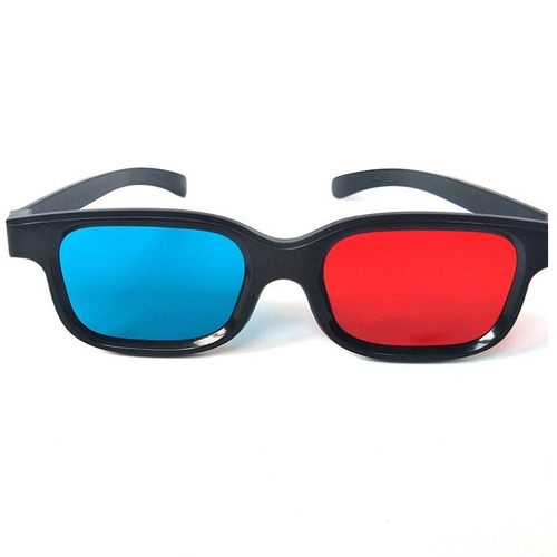 02 Óculos 3d Anaglifo Vermelho E Azul Fino - Realengo