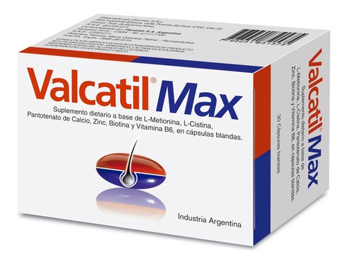 Valcatil Max 60 Cápsulas Blandas Caida Del Cabello Vitam B6