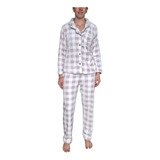 Pijama Abierta Botones Suave Polar Flanel Mujer Deborah 5219