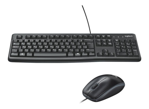 Combo Teclado + Mouse Logitech Mk120 Com Fio Abnt2