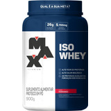 Suplemento Em Pó Max Titanium  Iso Whey Proteínas Sabor  Morango Em Pote De 900g