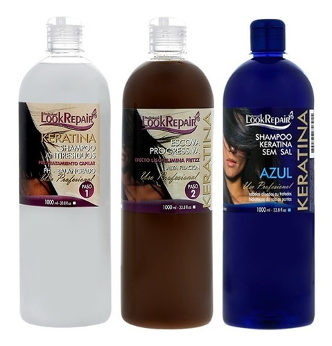 Keratina Alisado Look Repair (2 P) + Shampoo Azul 1000 Ml