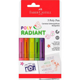 Caneta Esferográfica Poly Radiant 5 Cores Faber Castell