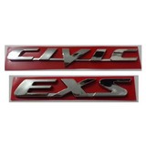 Kit Emblema Civic + Exs 2007 A 2011 2 Pçs Otima Qualidade