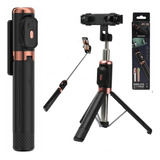 Kit Monopod Bluetooth Baston Selfie + Tripode 110cm Extendib