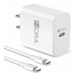 Cargador Tipo C 20w 3a Con Cable Usb C A C Carga Rápida