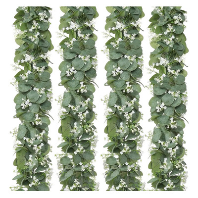 4pcs Guirnalda Eucalipto Flores Artificial Planta Decorativa Color Verde | MercadoLibre