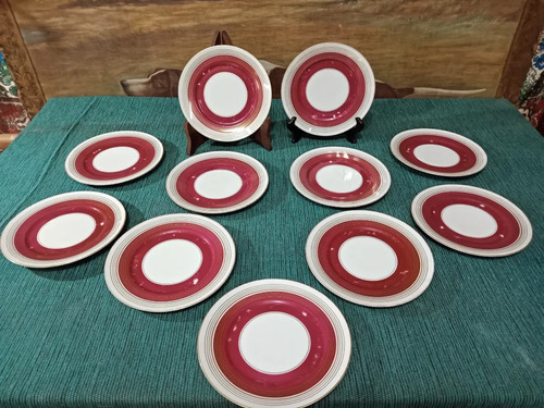 Juego De 11 Platos De Postre En Porcelana Alemana 