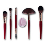 Kit De Pincéis Velvet Vermelho Macrilan