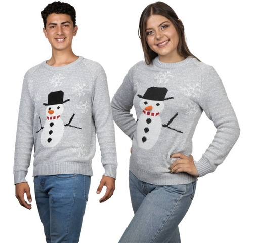Suéter Navideño Pareja Ugly Sweater Muñeco De Nieve Navidad 