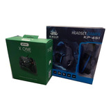Kit Controle Do X One Com Fio Knup + Fone Gamer Kp451  X One
