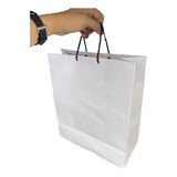 Bolsa Papel Kraft Blanca 30x14x37 Sin Impresión 50 Pz! 