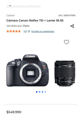 Canon Eos Rebel T5i Dslr Color  Negro