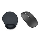 Mouse Recarregável Silencioso + Mouse Pad Para Notebook Dell Cor Preto