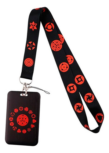 Porta Carnet Y Lanyard Naruto Anime Sharingan Porta Document