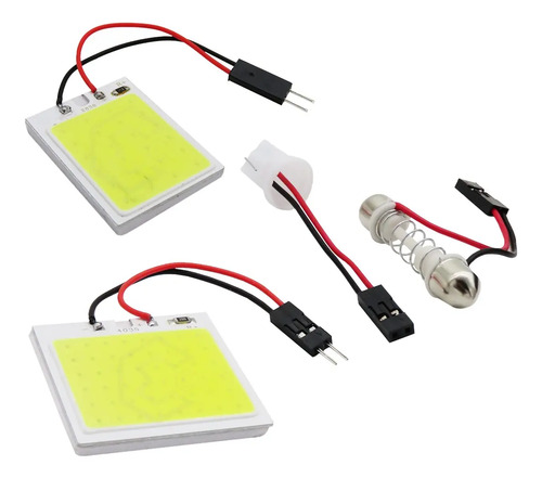 5 Placa Luz Interior Para Coche 24 48 Leds Cob 2 Adaptadores