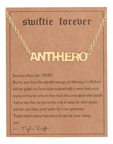 Antihero Collar Taylor Swift Acero Inoxidable 