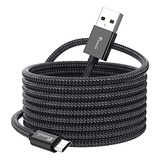 Cable Micro Usb Largo Ruaeoda Para Android  De 20 Pies  Colo