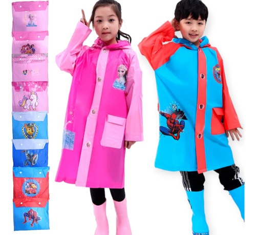 Capa Impermeable De Lluvia Niño Niña Capucha Inflable Muñeco