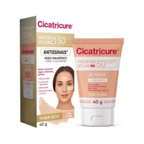 Cicatricure Protetor Solar Facial Fps50 Cor Clara Toque Seco