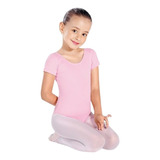 Malla Manga Corta Ballet Rosada  Negro Talla 2 A 16