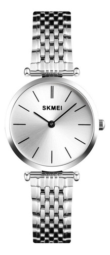 Reloj Mujer Skmei 1458 Acero Minimalista Elegante Clasico Color De La Malla Plateado