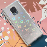 Funda Tpu Laser Corazón Holografic Para Redmi Note 9s 9 Pro